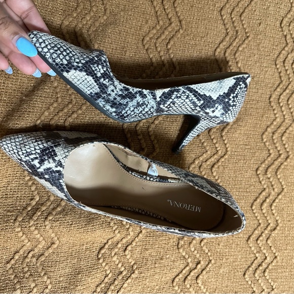 Merona women Python Print Pointed Toe Heeled shoes size 8 - Picture 4 of 5